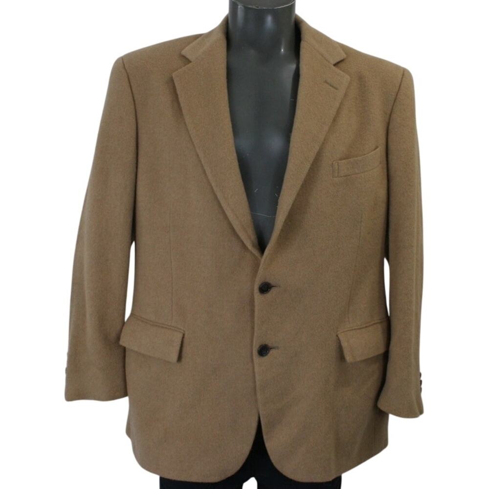 Vintage 90s Polo Ralph Lauren 100% Camel Hair Blazer Union Made in USA Mens 42